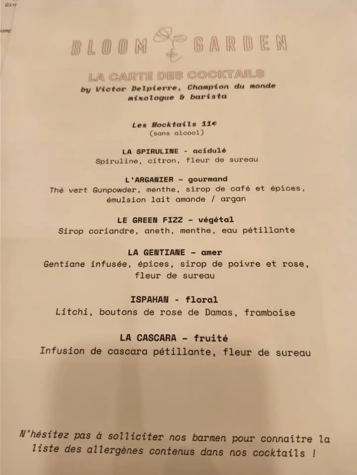 Menu_BLOOM GARDEN Restaurant & Bar à cocktails_Paris_image_4