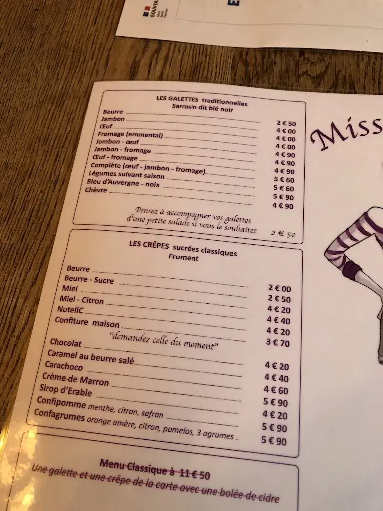 Menu_Miss Clairon Côté Cave et Côté Fourneaux_Ébreuil_image_2