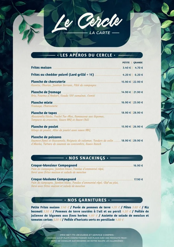 Menu_LE CERCLE - RESTAURANT / BRASSERIE_Montévrain_image_3