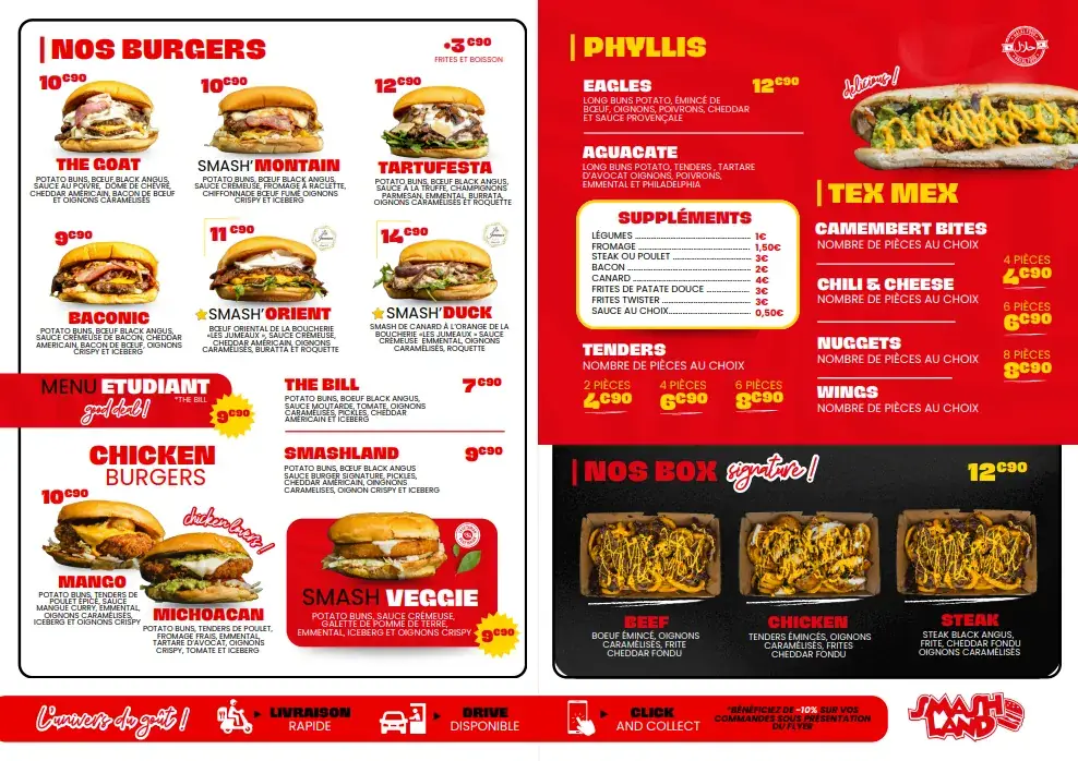 Menu_SMASH LAND_Chanteloup-en-Brie_image_1