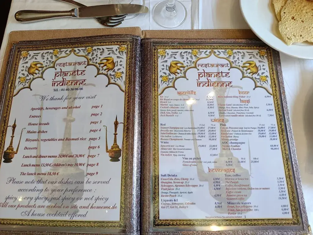 Menu_Planète Indienne since 1998_Montévrain_image_1