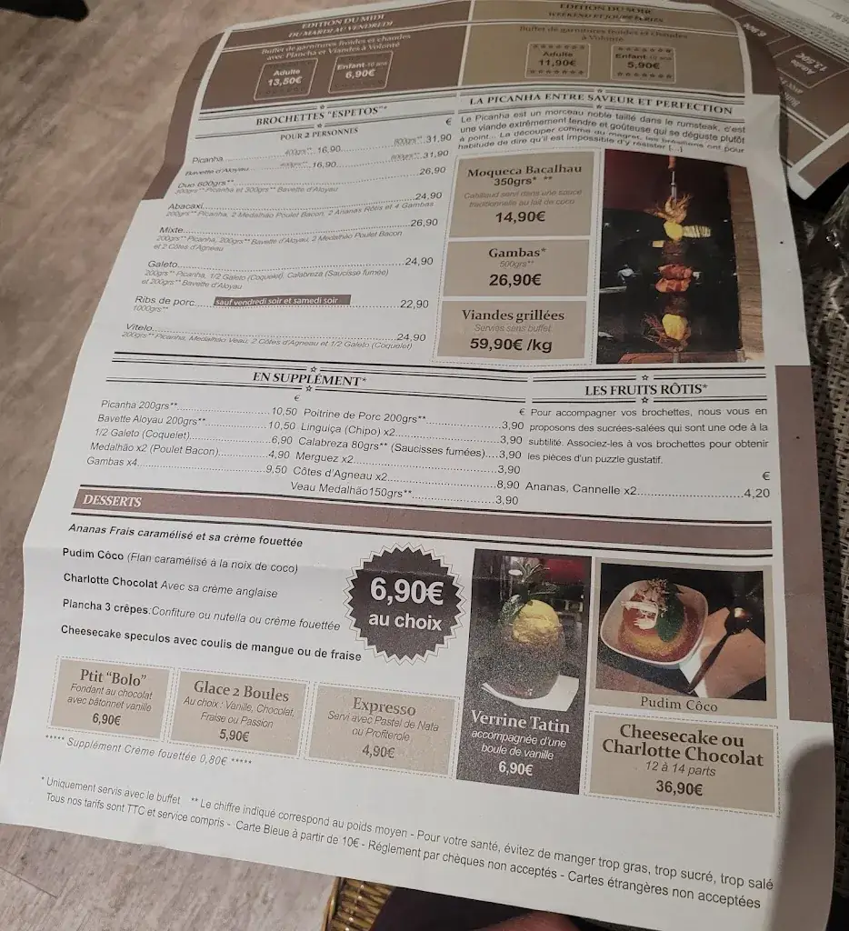 Menü_Restaurant BBQ Brazilian Steakhouse_Bry-sur-Marne_Bild_3