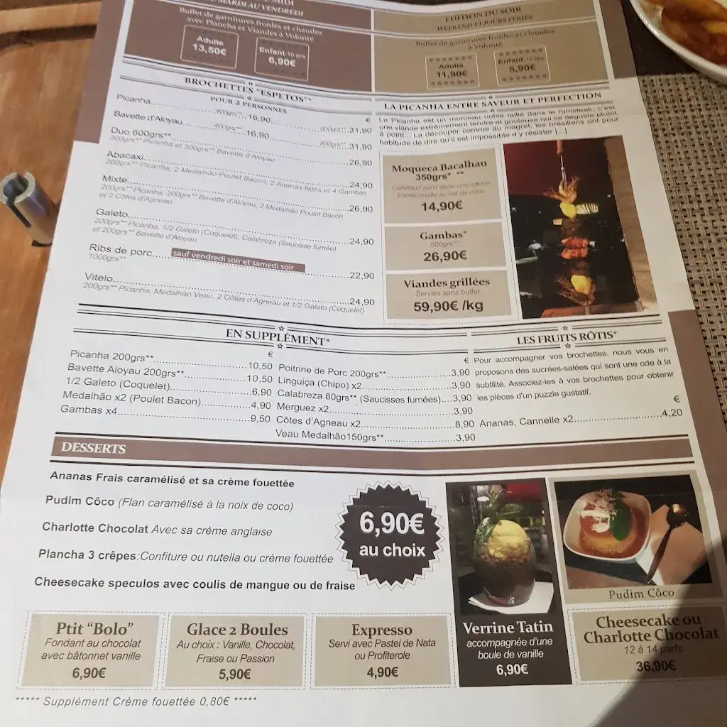 Menü_Restaurant BBQ Brazilian Steakhouse_Bry-sur-Marne_Bild_4