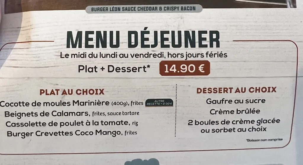 Menu_Léon Fish Brasserie - Villiers sur Marne_Villiers-sur-Marne_image_4