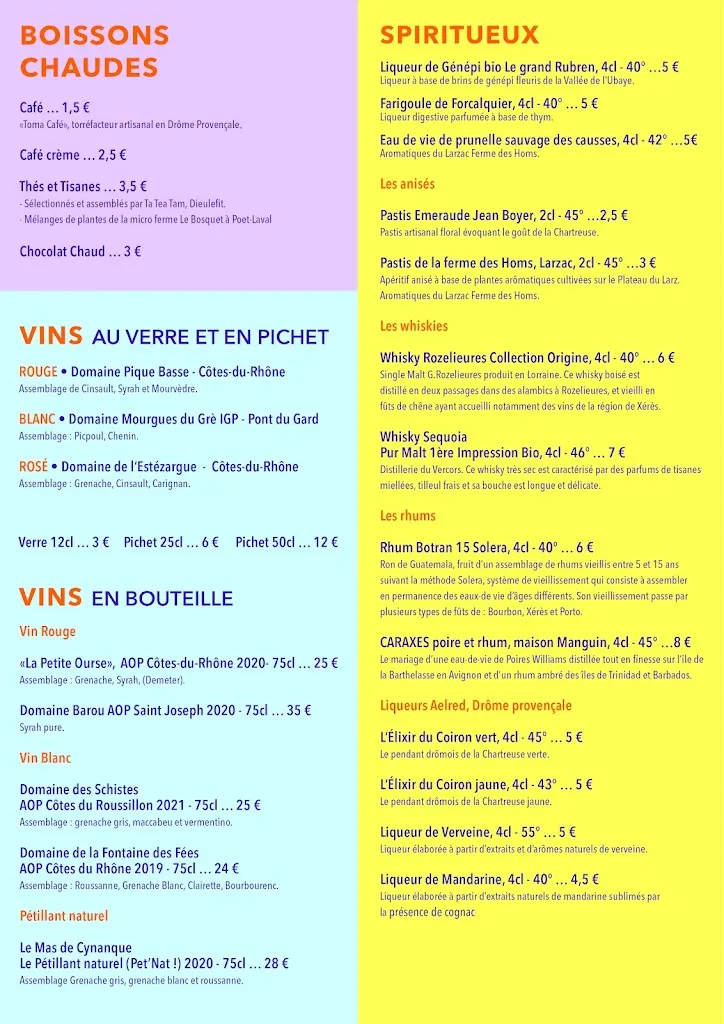 Menu_Restaurant Le Parc Dieulefit - Tiers-lieu_Dieulefit_image_1