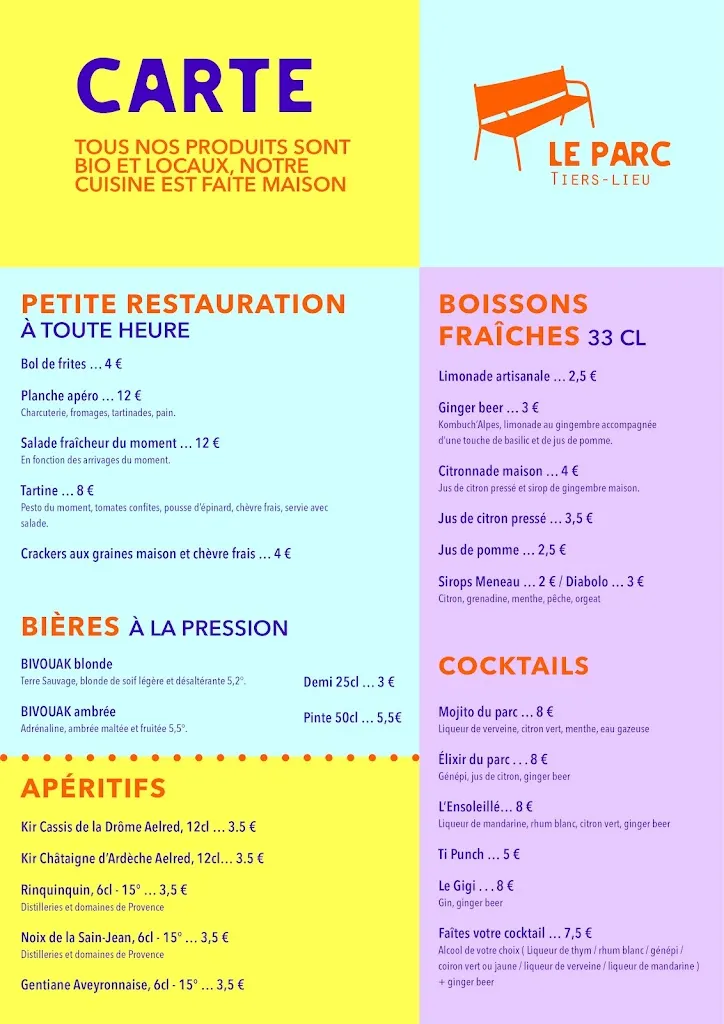 Menu_Restaurant Le Parc Dieulefit - Tiers-lieu_Dieulefit_image_2