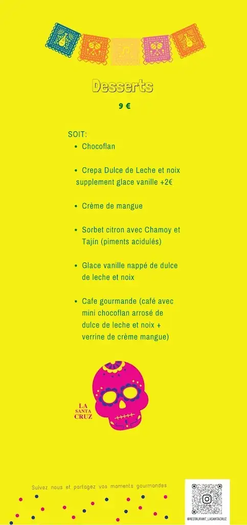 Menu_Restaurant La Santa Cruz_Villiers-sur-Marne_image_4