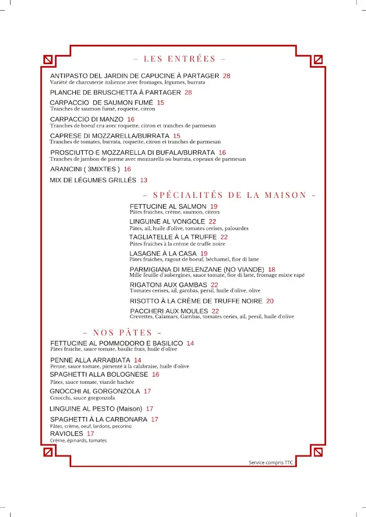 Menu_Les Jardins de Capucine - Restaurant Italien_Villiers-sur-Marne_image_2