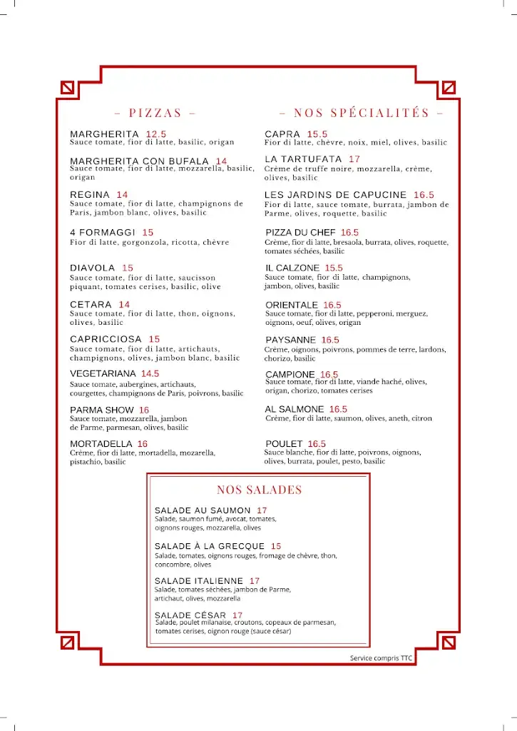Menu_Les Jardins de Capucine - Restaurant Italien_Villiers-sur-Marne_image_4