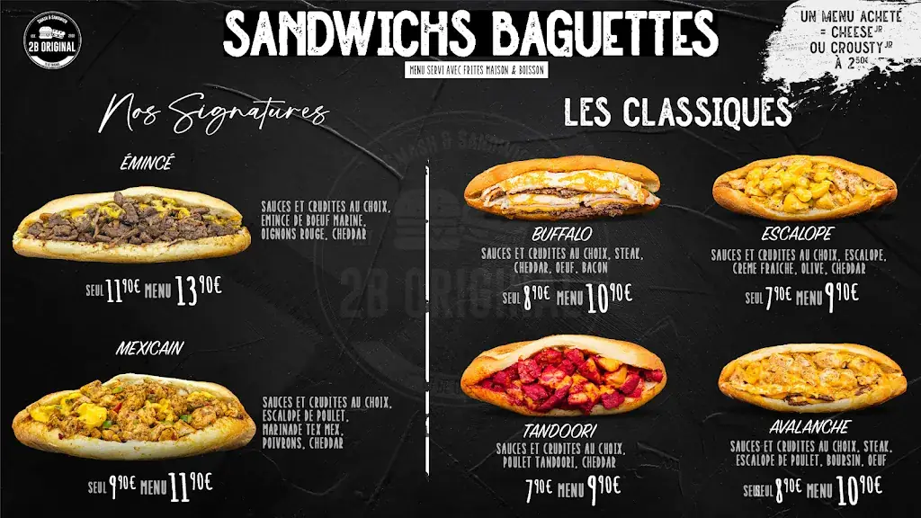 Menu_2B ORIGINAL 94 - VILLIERS SUR MARNE - SMASH & SANDWICH_Villiers-sur-Marne_image_1