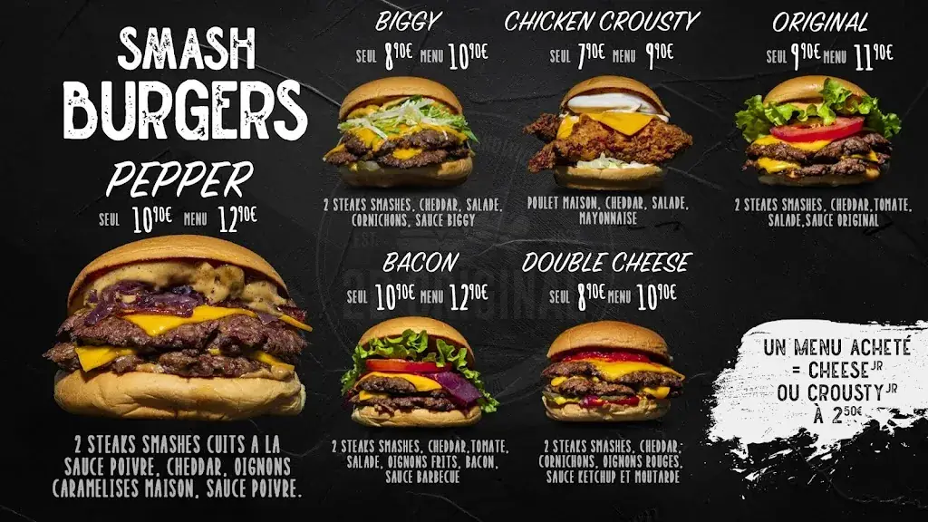 Menu_2B ORIGINAL 94 - VILLIERS SUR MARNE - SMASH & SANDWICH_Villiers-sur-Marne_image_3