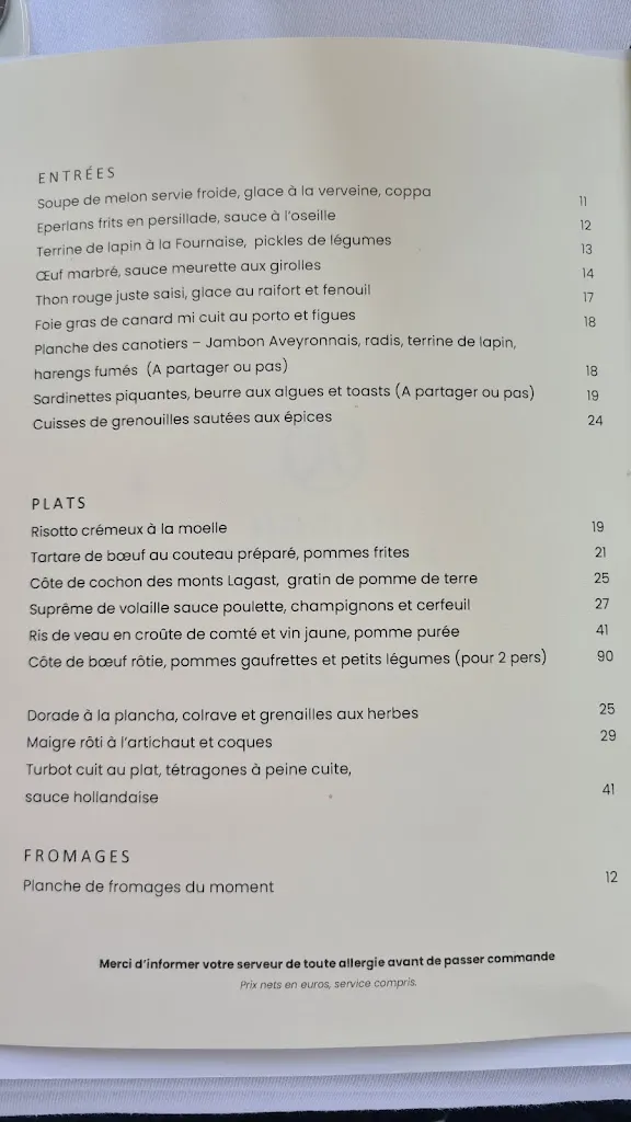 Menü_Maison Fournaise_Chatou_Bild_1