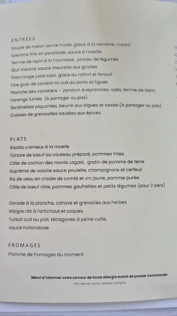 Menü_Maison Fournaise_Chatou_Bild_4