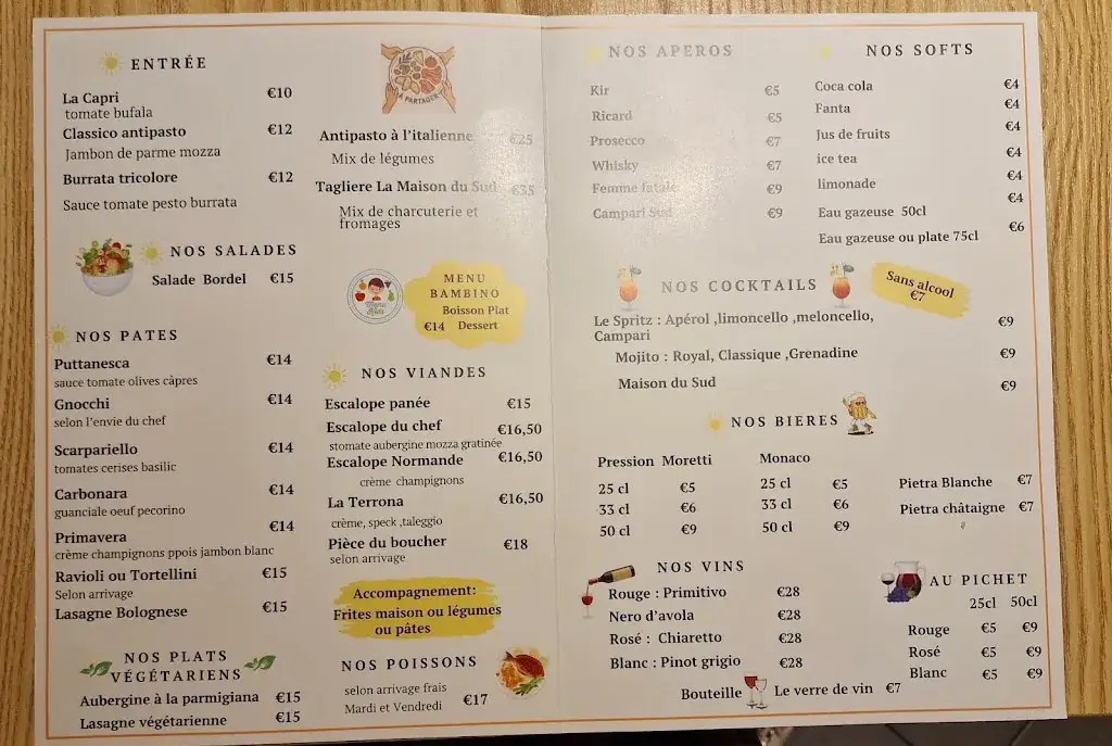 Menu_Restaurant La maison du sud_Longjumeau_image_1