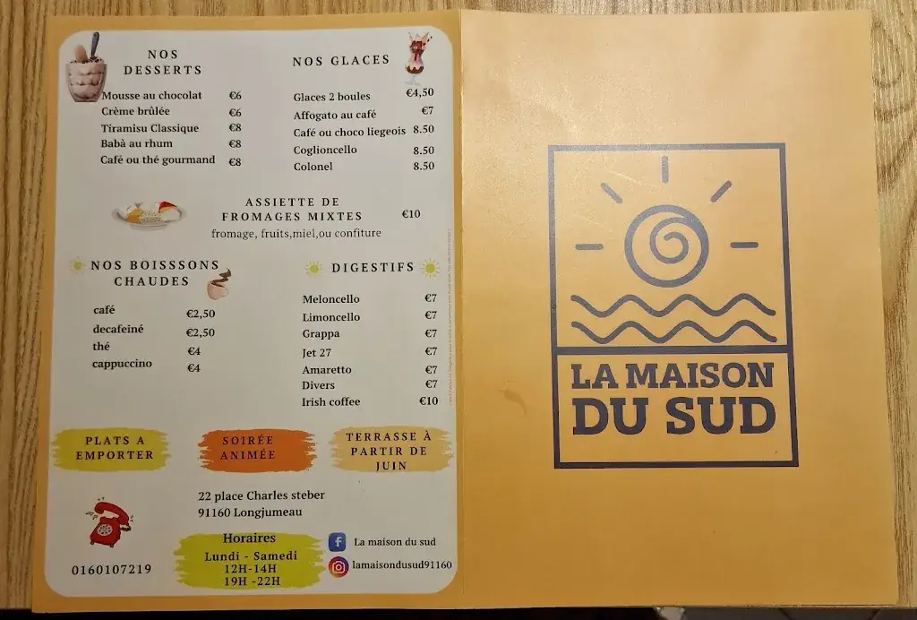 Menu_Restaurant La maison du sud_Longjumeau_image_2