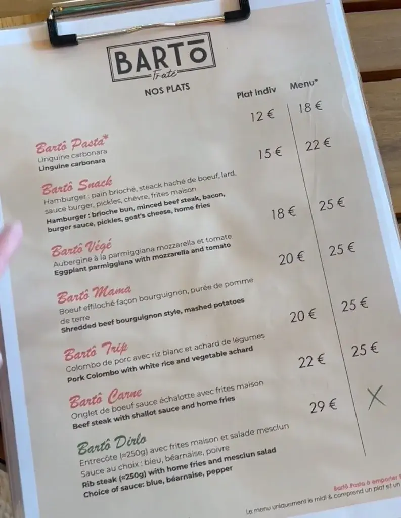 Menu_Restaurant Bartô Frate - Palaiseau_Palaiseau_image_3