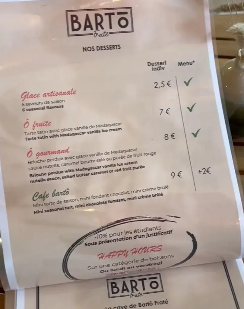 Menu_Restaurant Bartô Frate - Palaiseau_Palaiseau_image_4