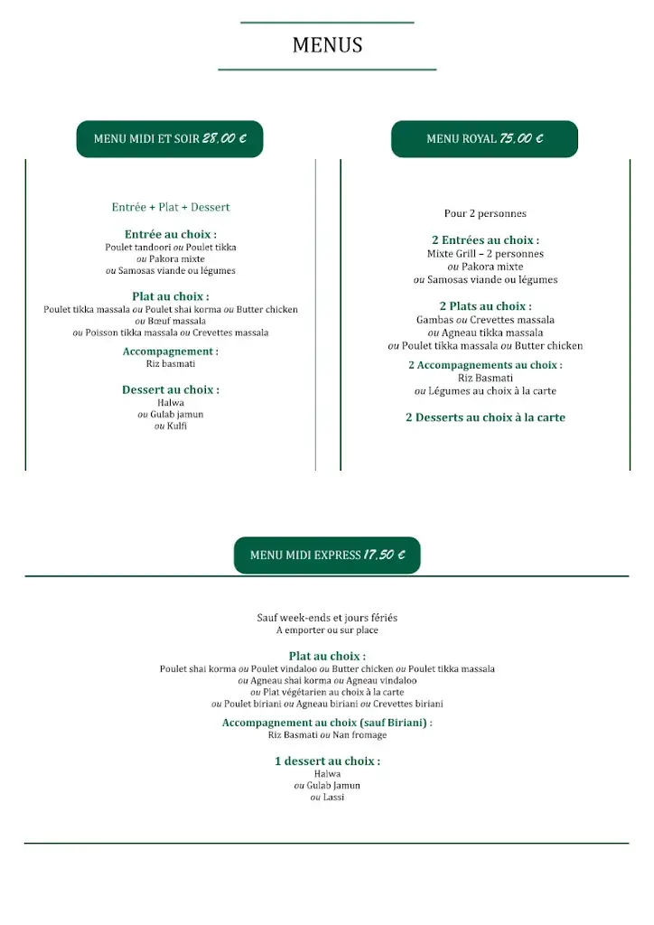 Menu_Le Bangalore_Châtenay-Malabry_image_2