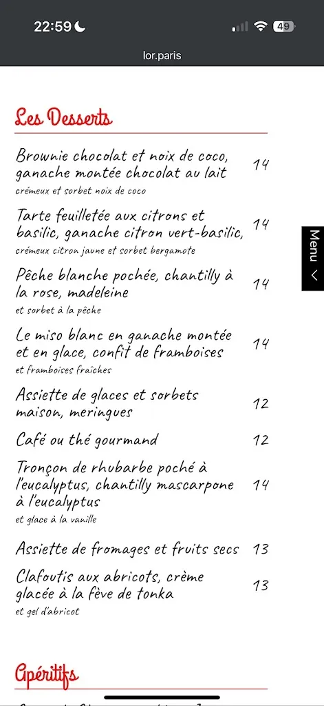 Menu_La Grille_Sceaux_imagen_1