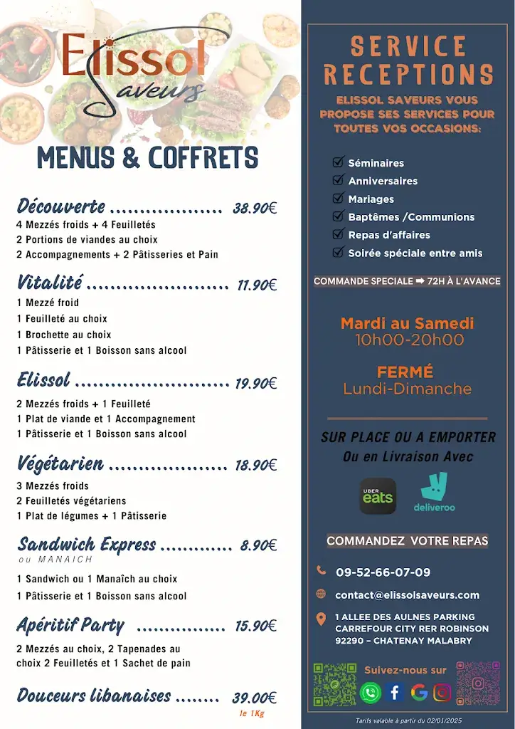 Elissol Saveurs restaurant à Châtenay-Malabry