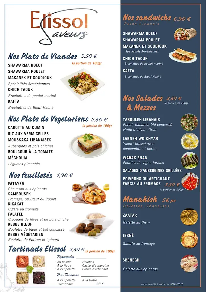 Menu_Elissol Saveurs_Châtenay-Malabry_image_2