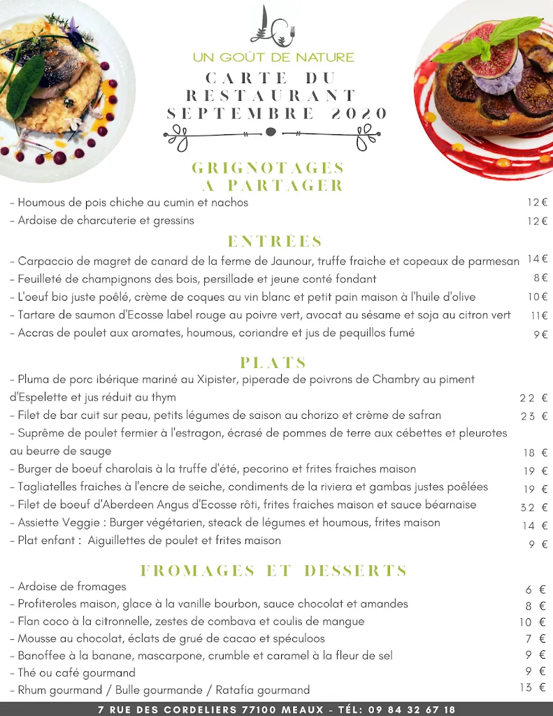 Menu_UN GOÛT DE NATURE - RESTAURANT À MEAUX_Meaux_image_1
