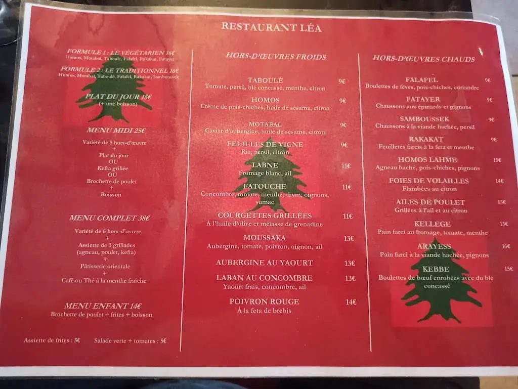 Menu_RESTAURANT LÉA_Charenton-le-Pont_image_1