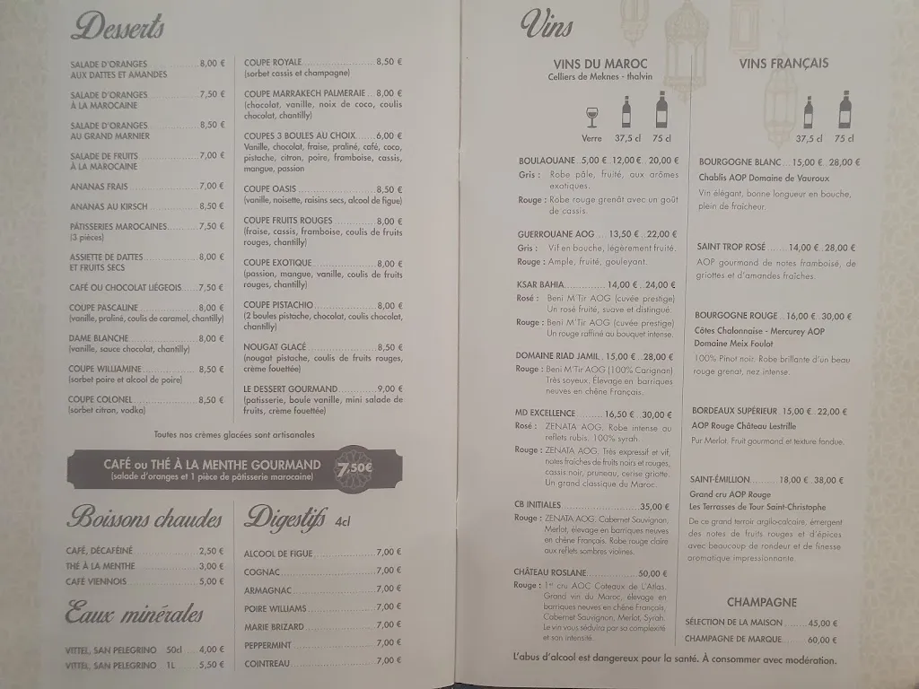Menü_LE RIAD_Coignières_Bild_2