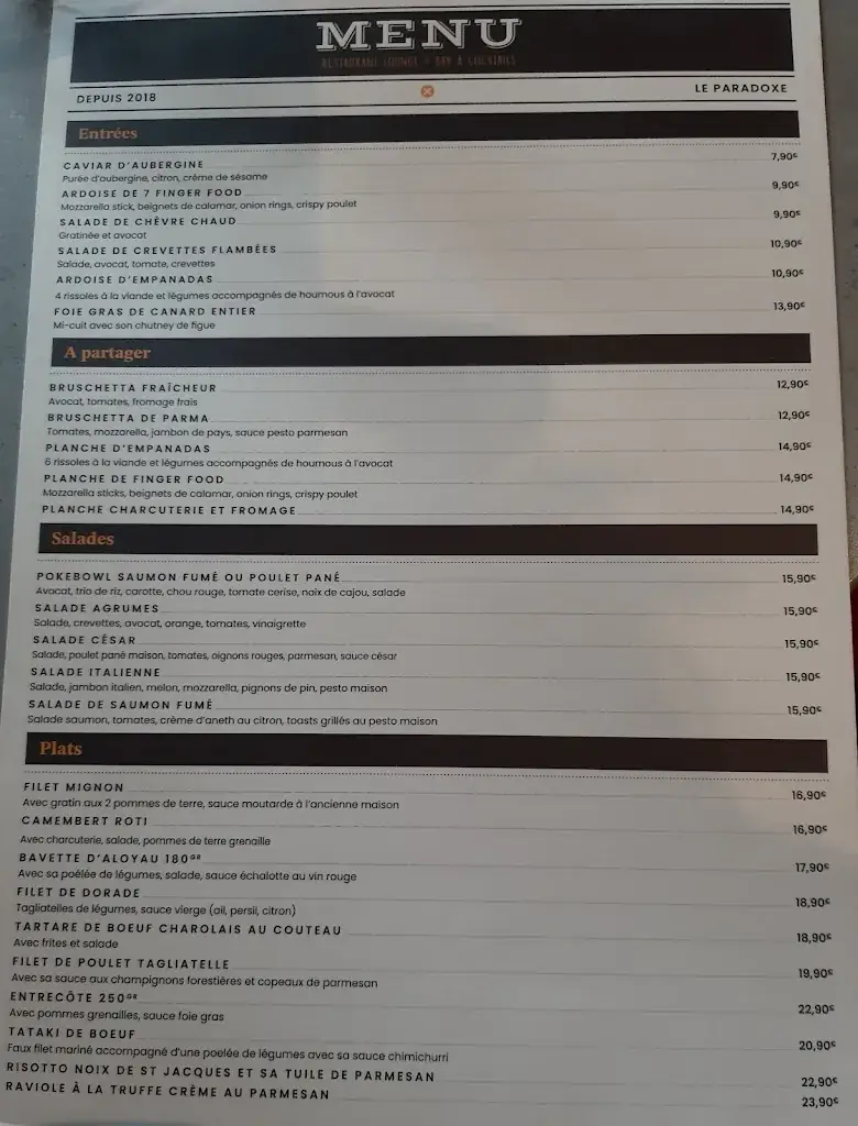 Menu_Le ParadoXe_Vauréal_immagine_1