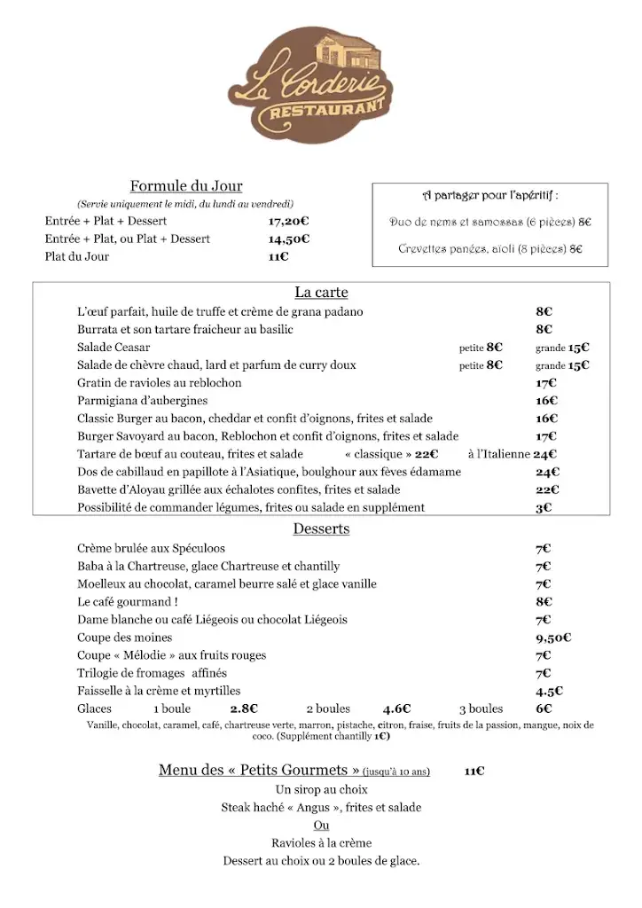 Menu_Restaurant La Corderie_Échelles_image_1