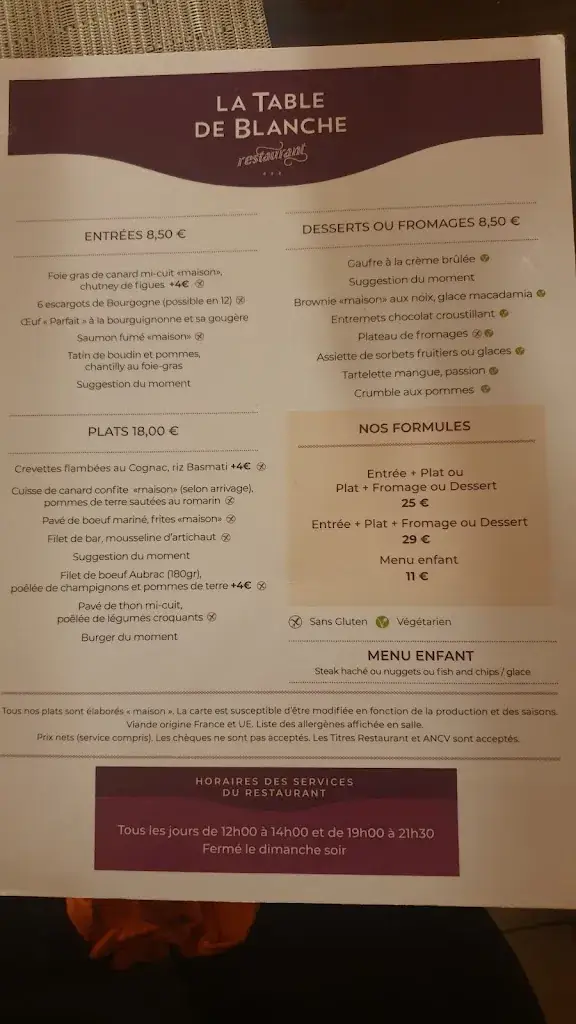 Menu_Restaurant la Table de Blanche_Dourdan_image_2