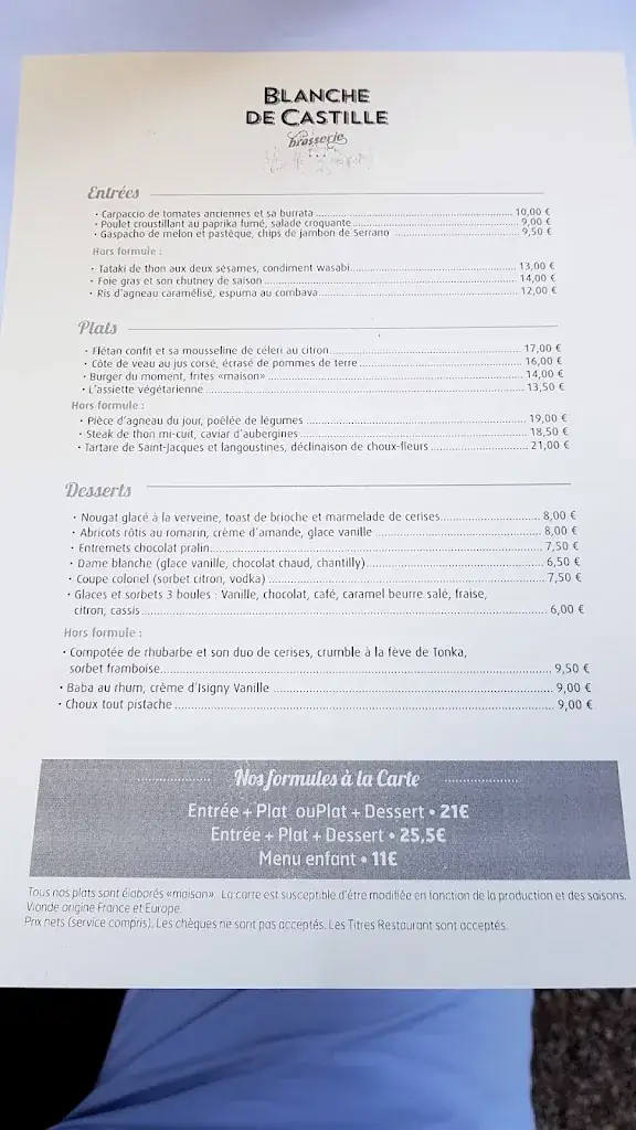 Menu_Restaurant la Table de Blanche_Dourdan_image_4