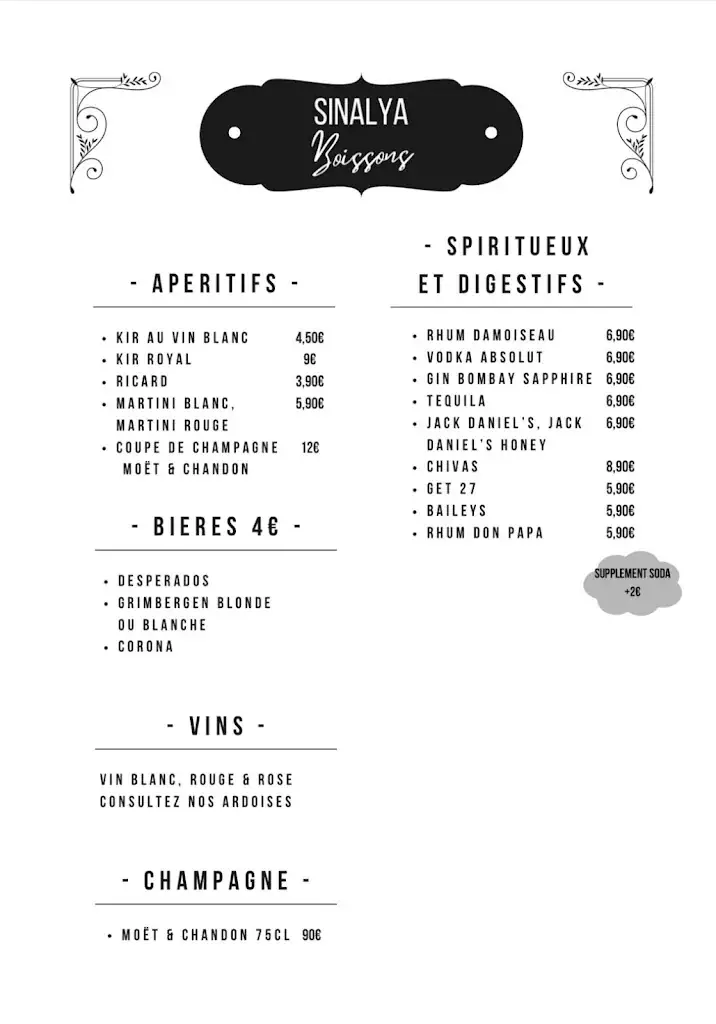 Menu_Sinalya Restaurant & Bar Lounge Evry_Évry-Courcouronnes_immagine_1