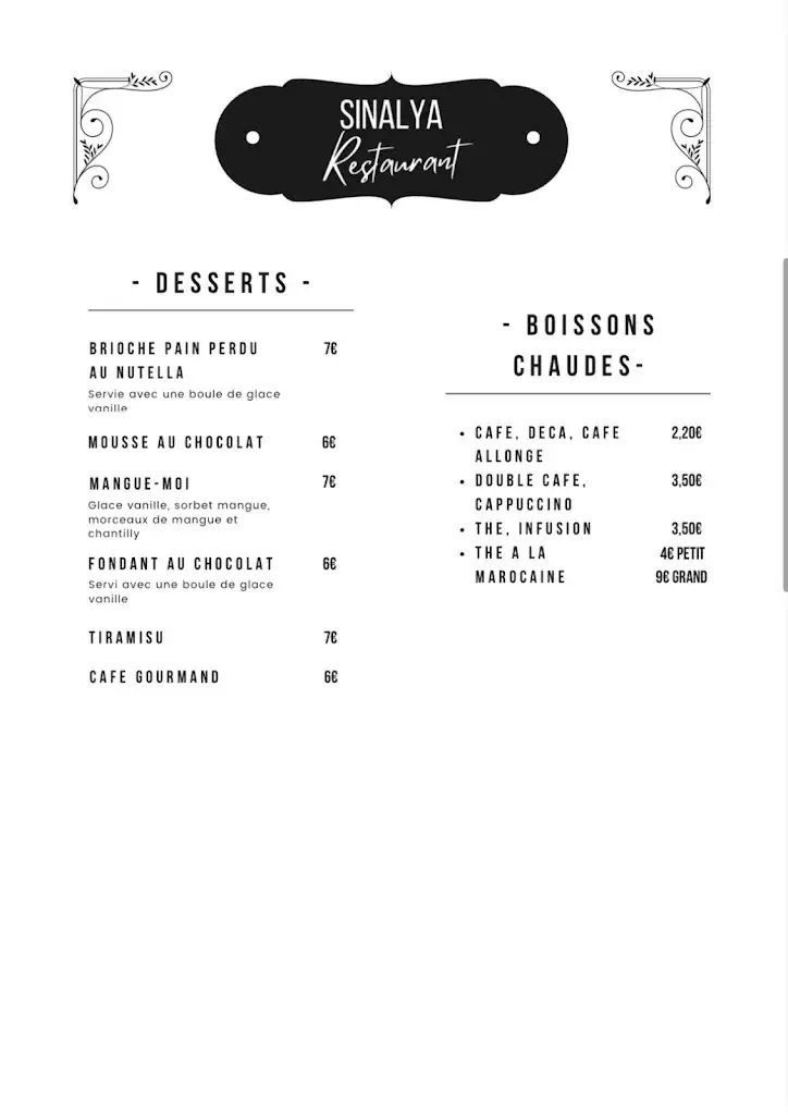 Menu_Sinalya Restaurant & Bar Lounge Evry_Évry-Courcouronnes_immagine_2