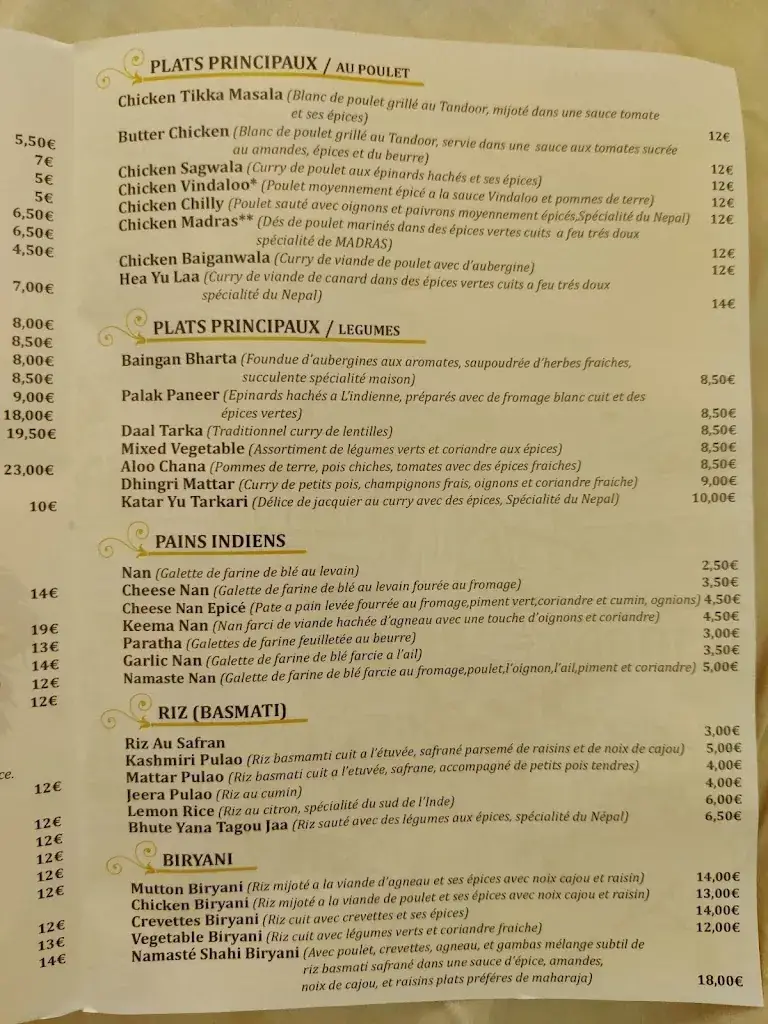 Menu_Restaurant Namaste Inde_Évry-Courcouronnes_image_4