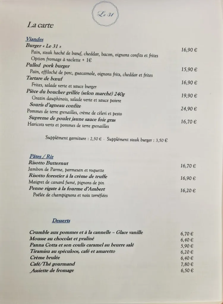 Menu_Le 31_Croissy-Beaubourg_image_1