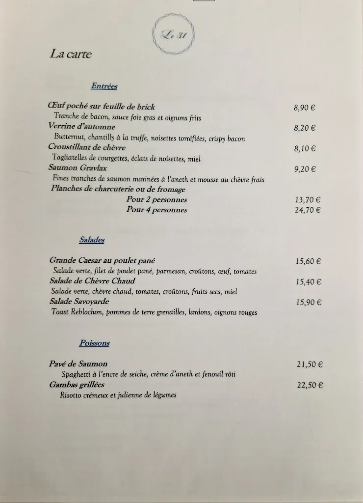 Menu_Le 31_Croissy-Beaubourg_image_2
