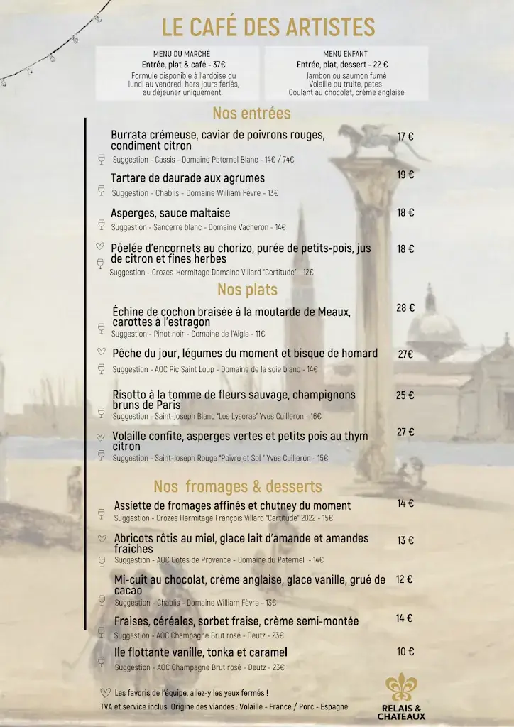 Menu_Restaurant bistronomique - Le Café des Artistes_Ville-d'Avray_image_1