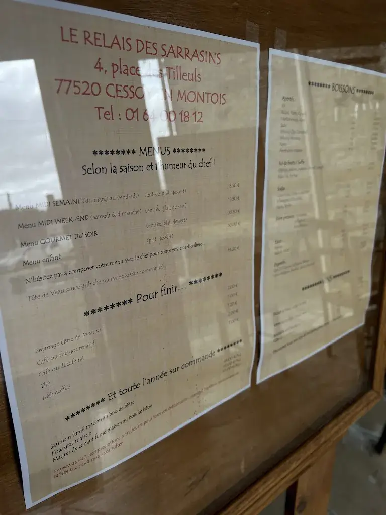 Menu_Le Relais des Sarrasins_Cessoy-en-Montois_image_4