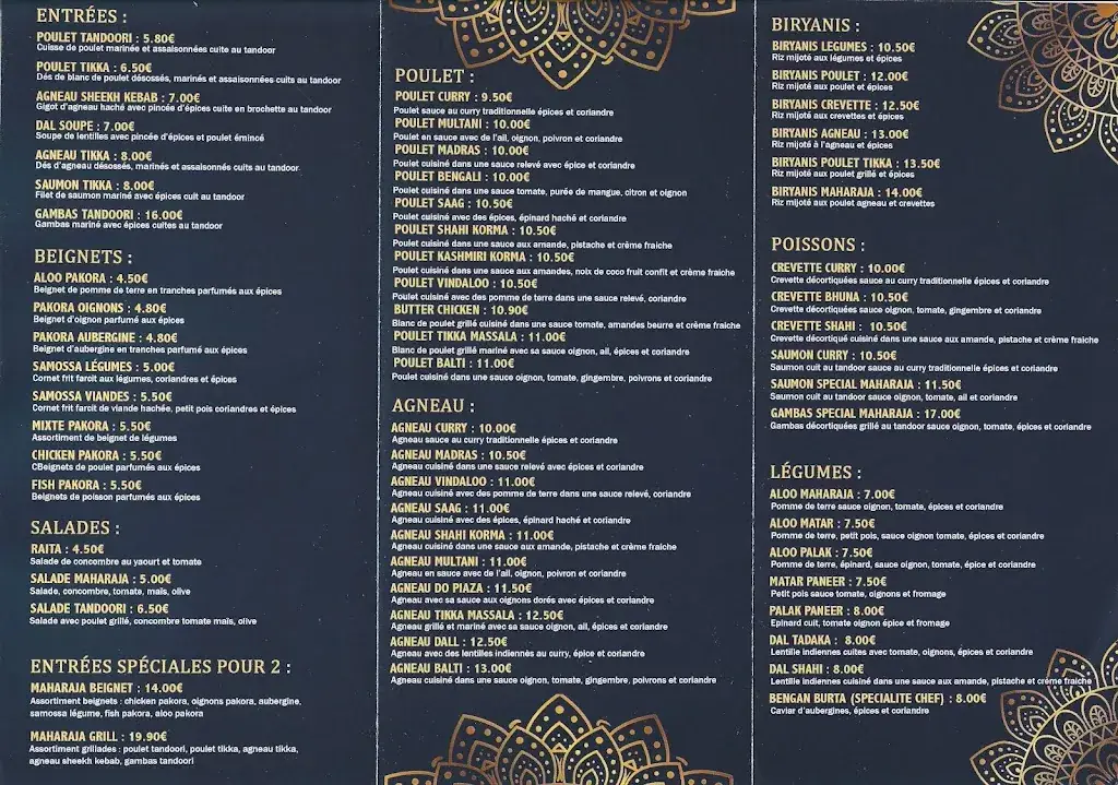 Menu_Raja Maharaja_Crosne_image_1