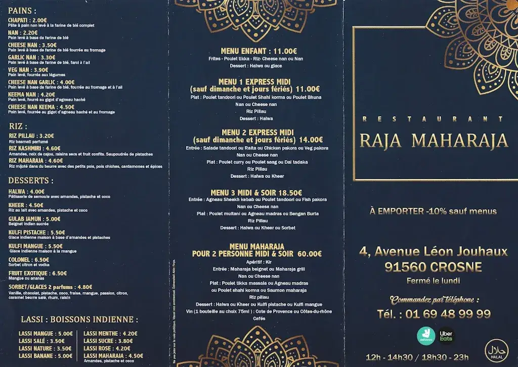 Menu_Raja Maharaja_Crosne_image_2