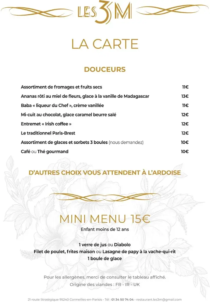 Menu_Restaurant Les 3M_Cormeilles-en-Parisis_imagen_2