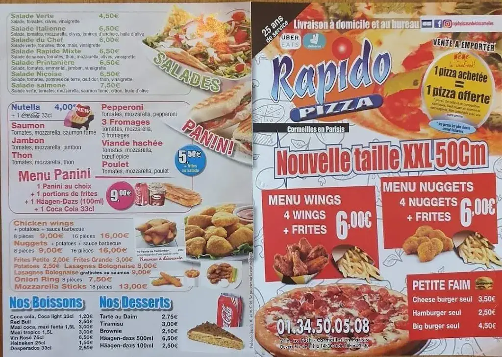 Menu_Rapido Pizza Sandwich's_Cormeilles-en-Parisis_image_2
