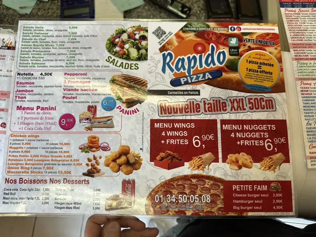 Menu_Rapido Pizza Sandwich's_Cormeilles-en-Parisis_image_3