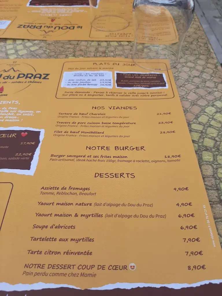 Menu_Restaurant Le Dou Du Praz_73210_image_2