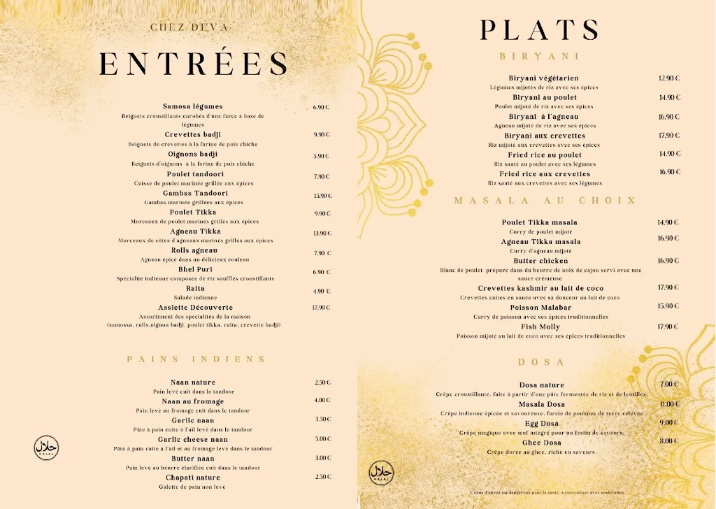 Menu_Chez Deva_Dammartin-en-Goële_imagen_1