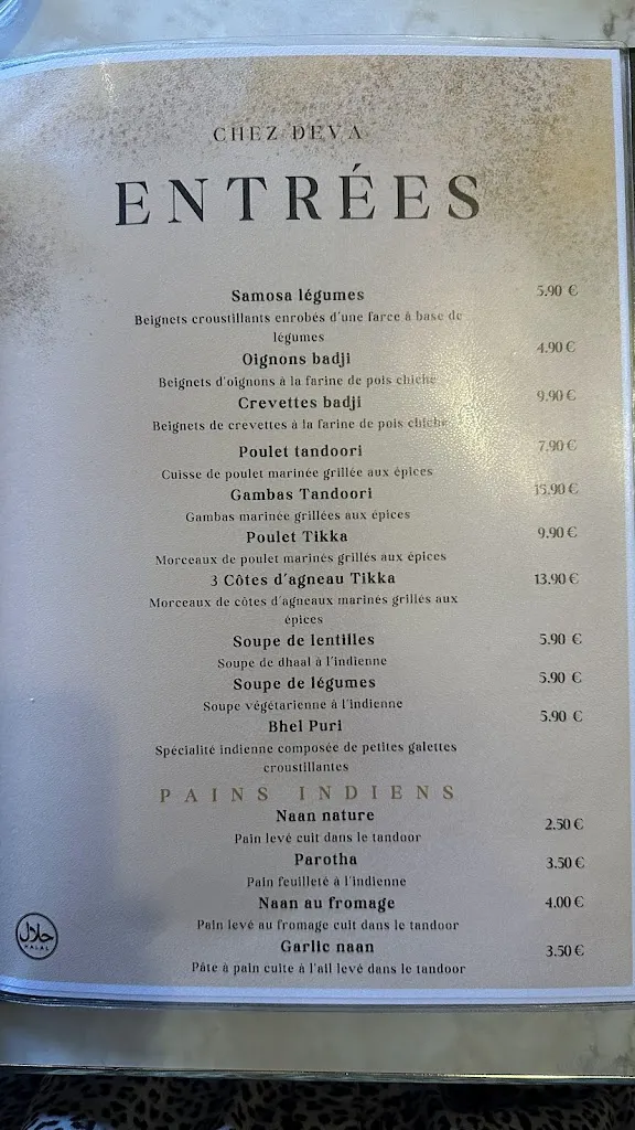 Menu_Chez Deva_Dammartin-en-Goële_imagen_3