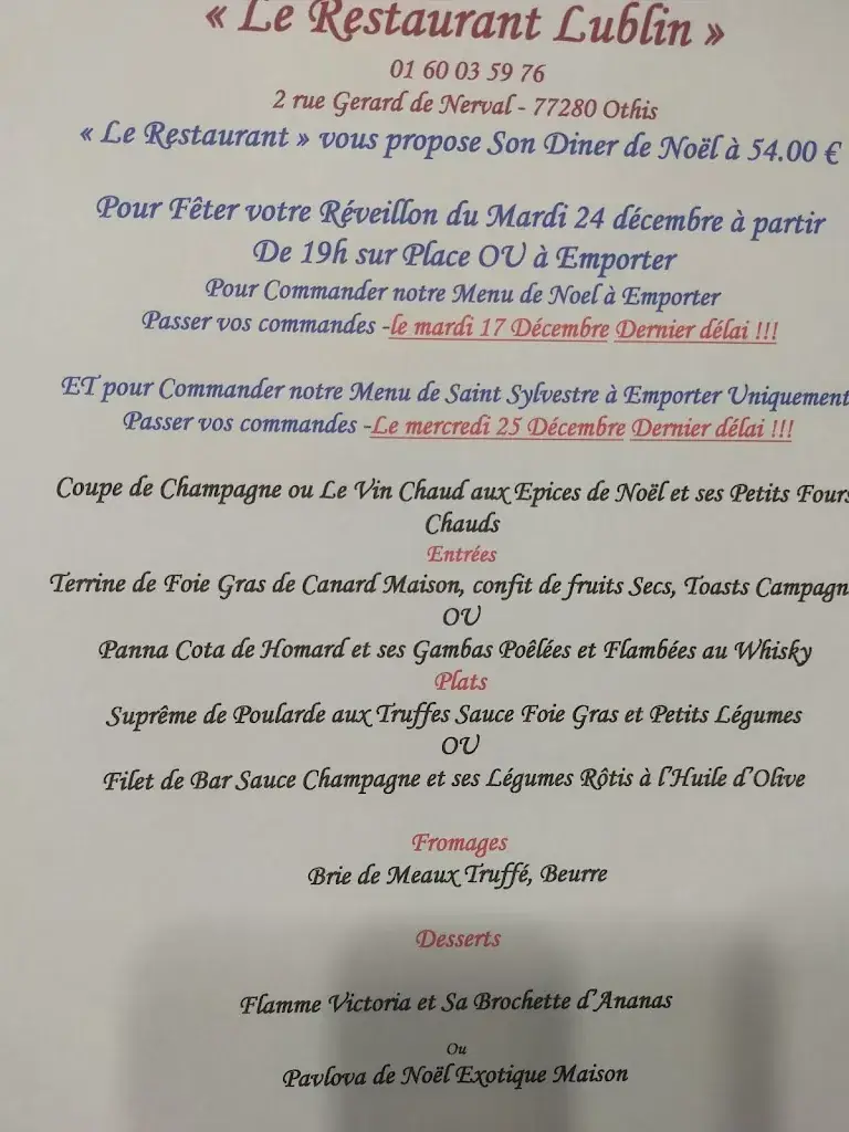 Menu_Le Restaurant Lublin à Othis_Othis_image_1