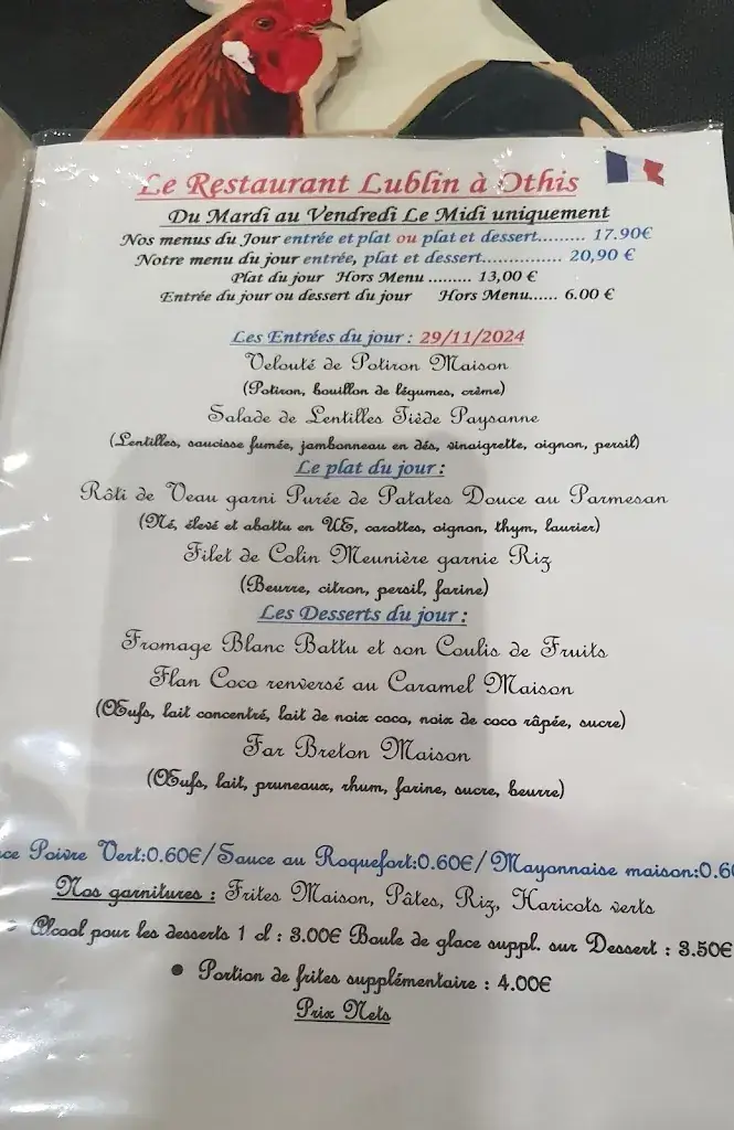 Menu_Le Restaurant Lublin à Othis_Othis_image_2