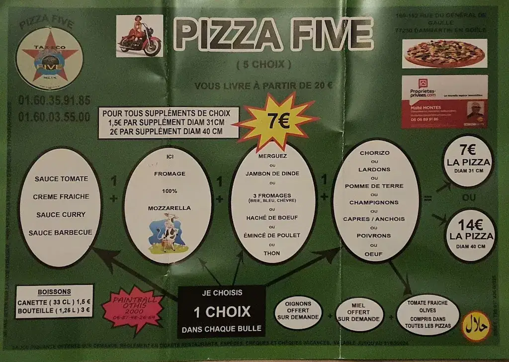 Menu_Pizza Five_Dammartin-en-Goële_image_1